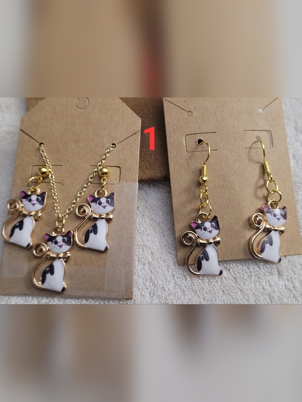 Cat Pendant and Earring Sets